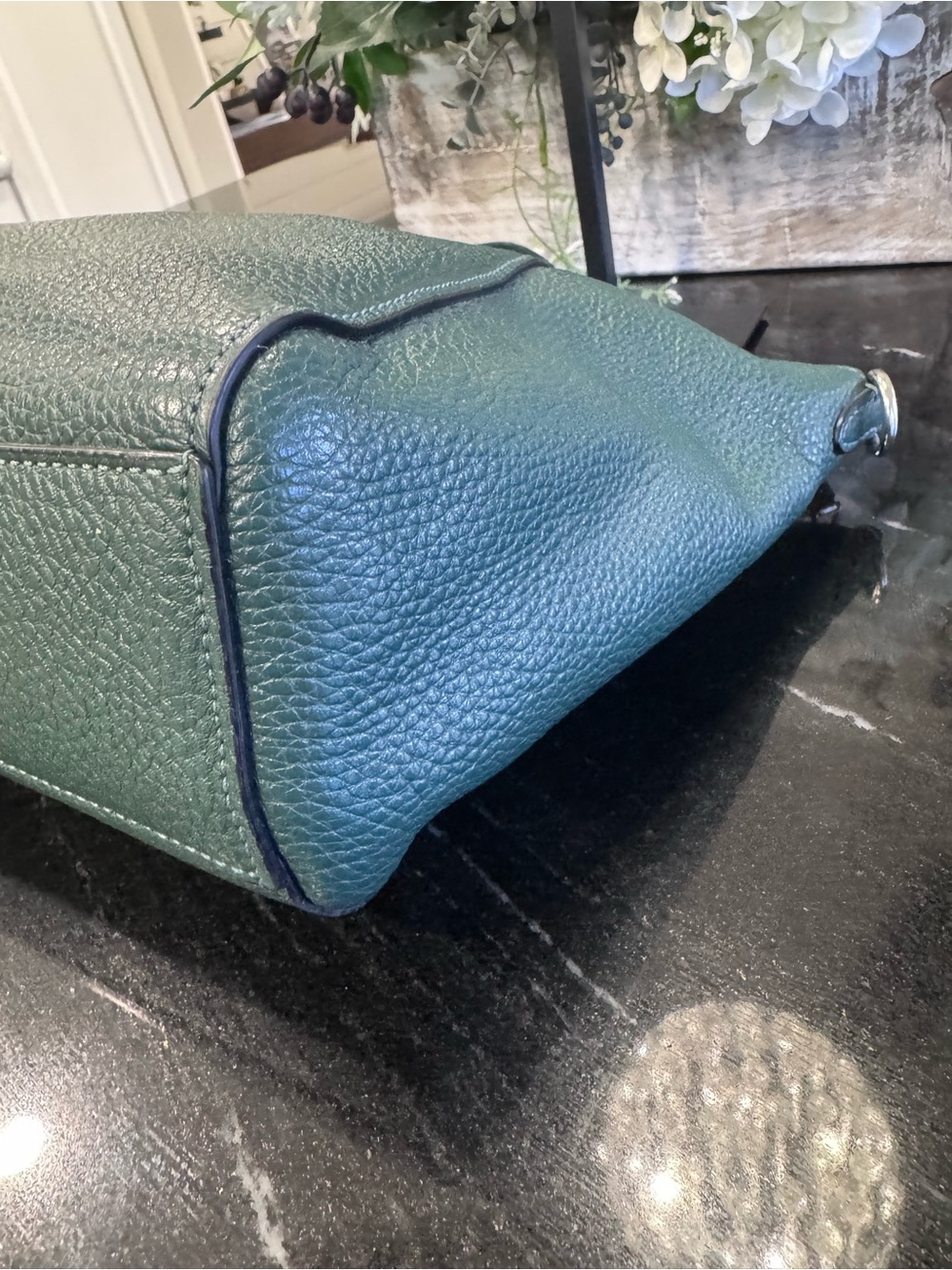 🍃COACH Prairie Satchel Pebble Leather Forest Green Crossbody Bag Style 79997 - Picture 12 of 16